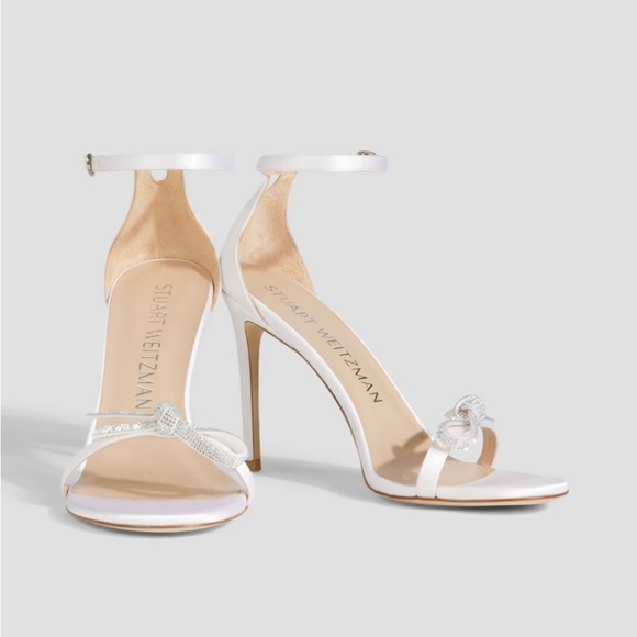 STUART WEITZMAN Crystal-embellished satin sandals - Picture 2 of 10